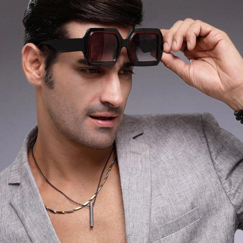 Jumbo Gradient Black Medium Full Rim Square Sunglasses for Men & Women — Hashtag Eyewears