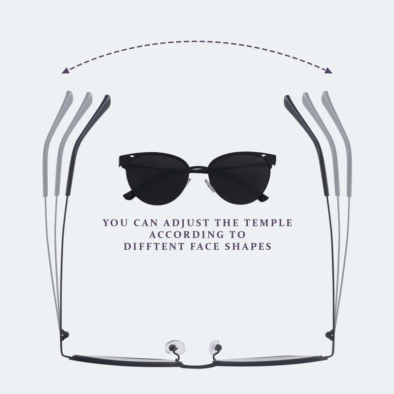 Kaelith Black Medium Full Rim Round Sunglasses for Women — Hashtag Eyewears