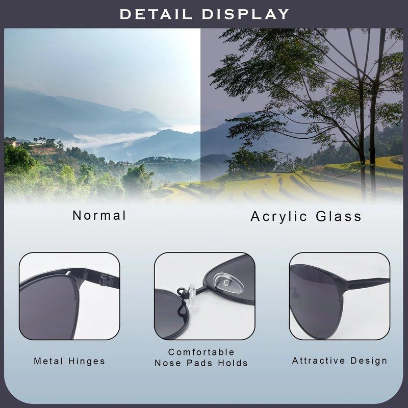 Kaelith Black Medium Full Rim Round Sunglasses for Women — Hashtag Eyewears