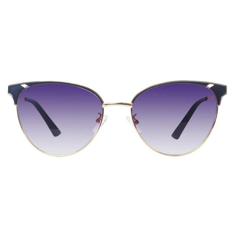 Kaelith Golden & Black Medium Full Rim Round Sunglasses for Women — Hashtag Eyewears