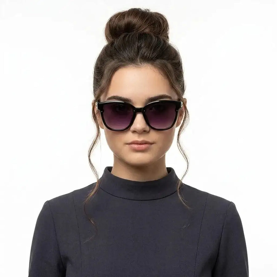 Kalira | Black Large Full Rim Cateye Sunglasses for Women [UV-protected]