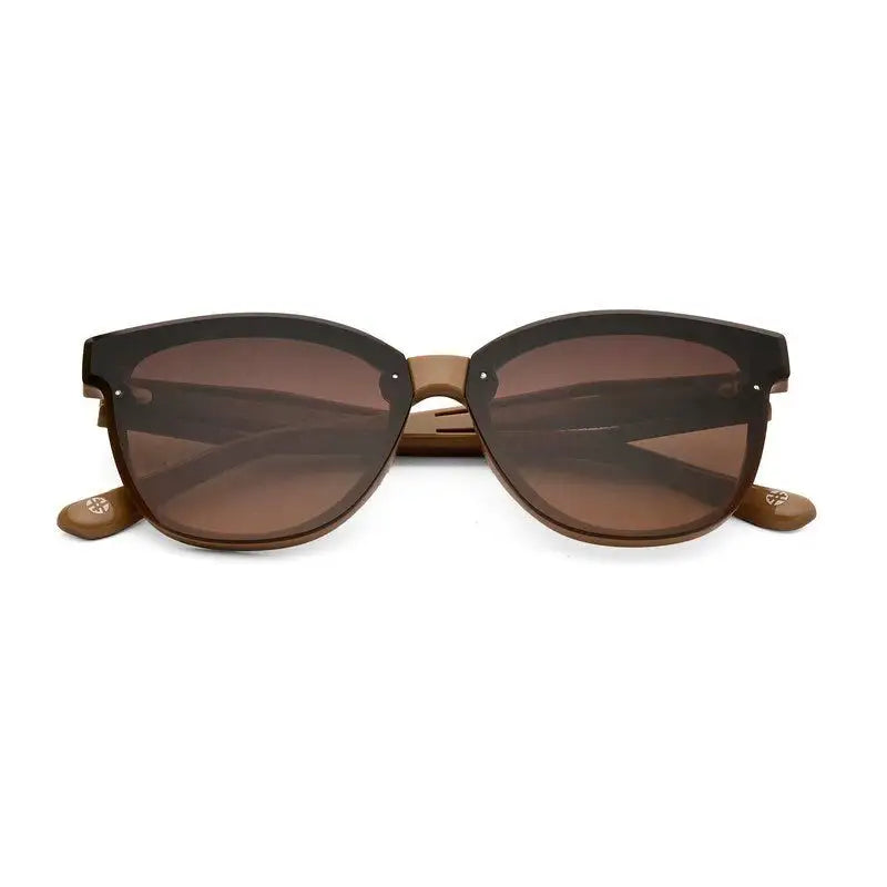 Kalira | Brown Large Full Rim Cateye Sunglasses for Women [UV-protected]