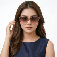 Kalira | Gradient Brown - Pink Large Full Rim Cateye Sunglasses for Women [UV-protected]