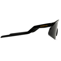 KINETIC | Black Medium Half Rim Shield Sports Sunglasses for Men & Women [UV-protected]