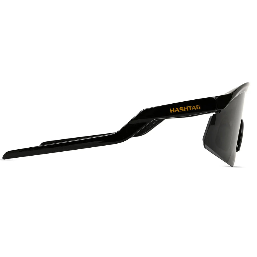 KINETIC | Black Medium Half Rim Shield Sports Sunglasses for Men & Women [UV-protected]