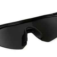KINETIC | Black Medium Half Rim Shield Sports Sunglasses for Men & Women [UV-protected]