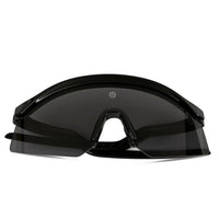 KINETIC | Black Medium Half Rim Shield Sports Sunglasses for Men & Women [UV-protected]