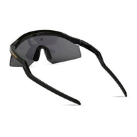 KINETIC | Black Medium Half Rim Shield Sports Sunglasses for Men & Women [UV-protected]