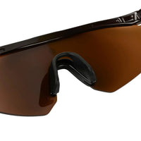 KINETIC | Transparent Brown Medium Half Rim Shield Sports Sunglasses for Men & Women [UV-protected]