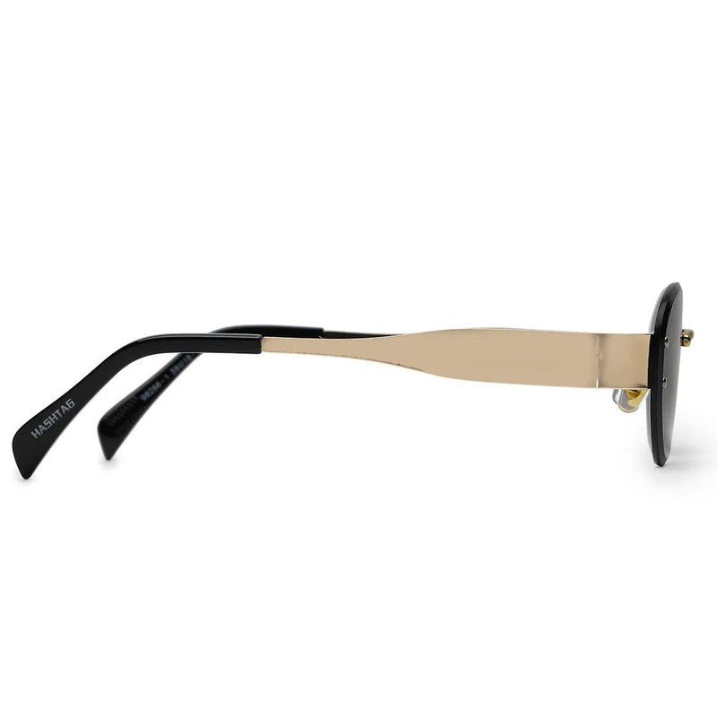 Kitto Black Medium Rim Less Oval Sunglasses for Men & Women — Hashtag Eyewears