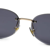 Kitto Black Medium Rim Less Oval Sunglasses for Men & Women — Hashtag Eyewears