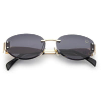 Kitto Black Medium Rim Less Oval Sunglasses for Men & Women — Hashtag Eyewears