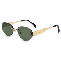Kitto Green Medium Rim Less Oval Sunglasses for Men & Women — Hashtag Eyewears