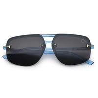 Kynox Blue Medium Half Rim Square Sunglasses for Men & Women — Hashtag Eyewears