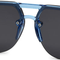 Kynox Blue Medium Half Rim Square Sunglasses for Men & Women — Hashtag Eyewears