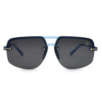 Kynox Blue Medium Half Rim Square Sunglasses for Men & Women — Hashtag Eyewears