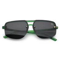 Kynox Green Medium Half Rim Square Sunglasses for Men & Women — Hashtag Eyewears