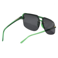 Kynox Green Medium Half Rim Square Sunglasses for Men & Women — Hashtag Eyewears