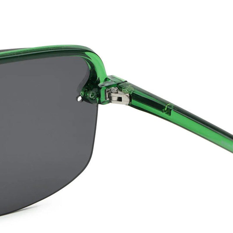 Kynox Green Medium Half Rim Square Sunglasses for Men & Women — Hashtag Eyewears