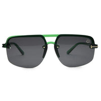 Kynox Green Medium Half Rim Square Sunglasses for Men & Women — Hashtag Eyewears