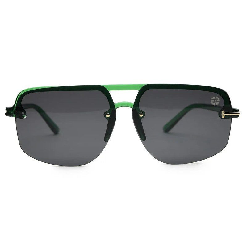 Kynox Green Medium Half Rim Square Sunglasses for Men & Women — Hashtag Eyewears