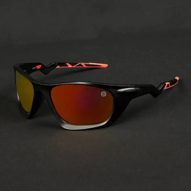Lateralis | Black Large Full Rim Wraparound Sports Sunglasses for Men & Women [Mirrored]
