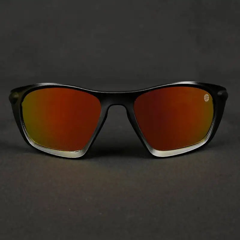 Lateralis | Black Large Full Rim Wraparound Sports Sunglasses for Men & Women [Mirrored]