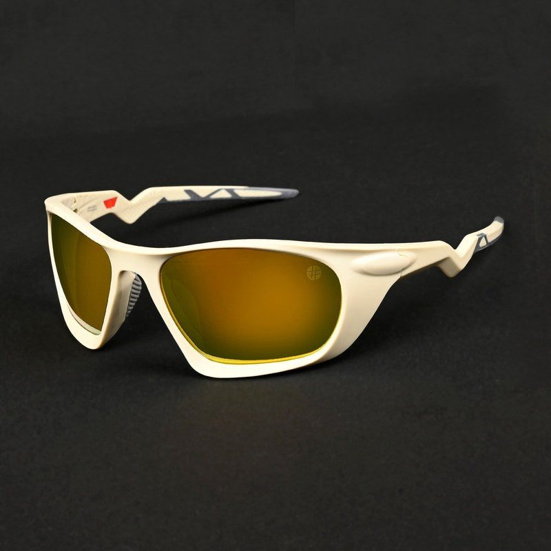 Lateralis Cream Large Full Rim Wraparound Sports Sunglasses for Men & Women — Hashtag Eyewears
