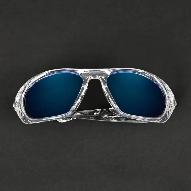 Lateralis | Transparent Large Full Rim Wraparound Sports Sunglasses for Men & Women [Mirrored]