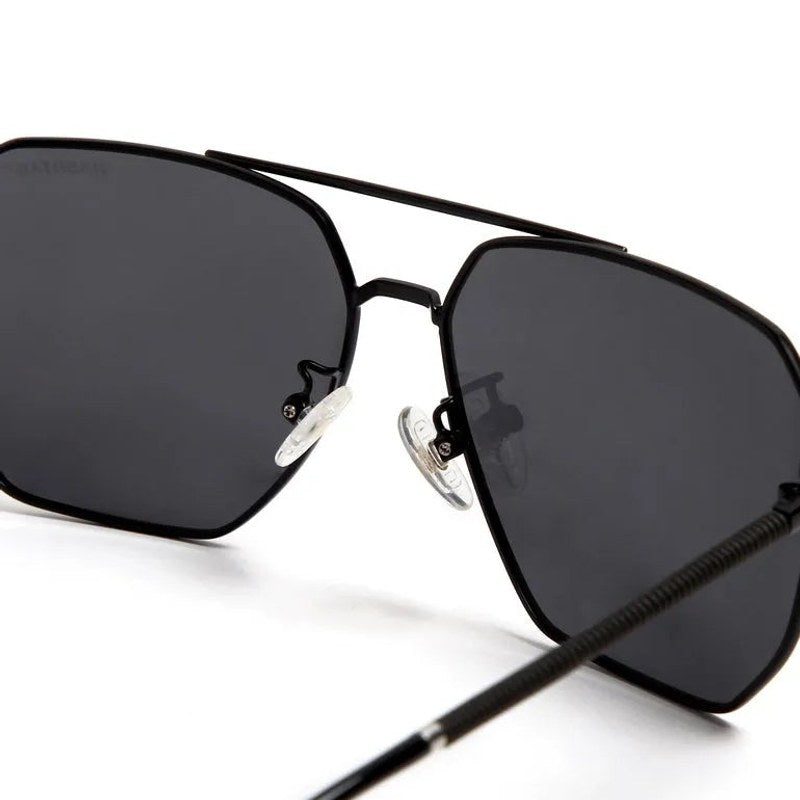 Lenis Black Large Full Rim Hexagonal Sunglasses for Men & Women — Hashtag Eyewears