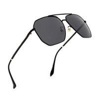 Lenis Black Large Full Rim Hexagonal Sunglasses for Men & Women — Hashtag Eyewears