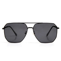 Lenis Black Large Full Rim Hexagonal Sunglasses for Men & Women — Hashtag Eyewears