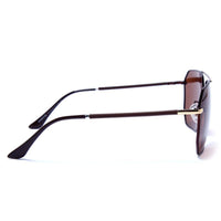 Lenis Golden & Brown Large Full Rim Hexagonal Sunglasses for Men & Women — Hashtag Eyewears