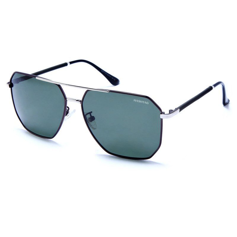 Lenis Green Large Full Rim Haxagonal Sunglasses for Men & Women — Hashtag Eyewears