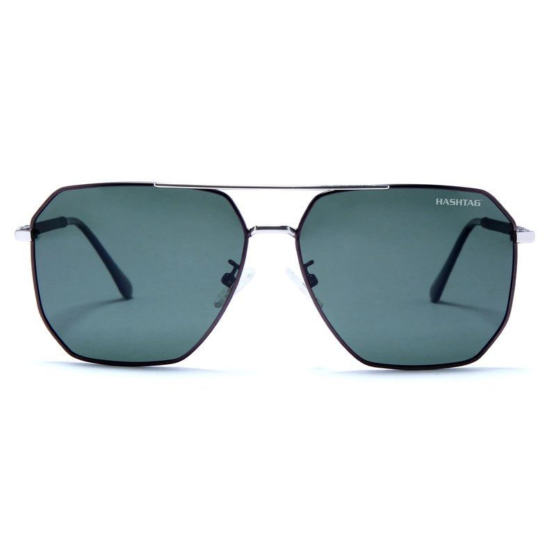 Lenis Green Large Full Rim Haxagonal Sunglasses for Men & Women — Hashtag Eyewears