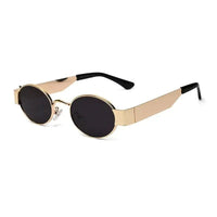 Liora | Gold Small Full Rim Oval Sunglasses for Women [UV-protected]