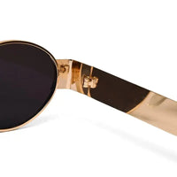 Liora | Gold Small Full Rim Oval Sunglasses for Women [UV-protected]