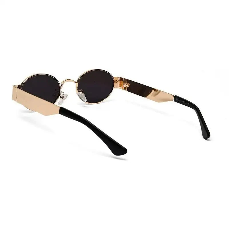 Liora | Gold Small Full Rim Oval Sunglasses for Women [UV-protected]