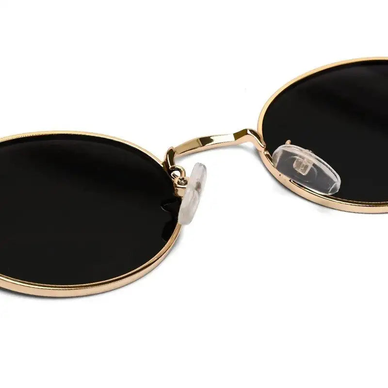 Liora | Gold Small Full Rim Oval Sunglasses for Women [UV-protected]