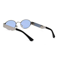 Liora | Silver Small Full Rim Oval Sunglasses for Women [UV-protected]