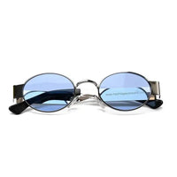Liora | Silver Small Full Rim Oval Sunglasses for Women [UV-protected]