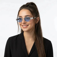 Liora | Silver Small Full Rim Oval Sunglasses for Women [UV-protected]