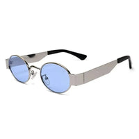 Liora | Silver Small Full Rim Oval Sunglasses for Women [UV-protected]