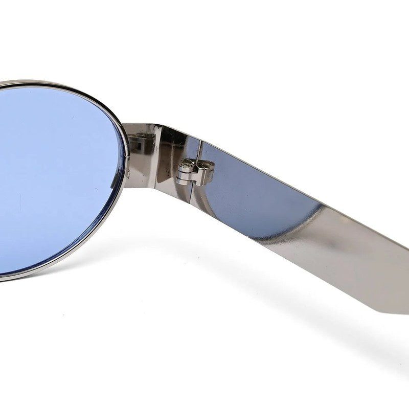 Liora Silver Small Full Rim Oval Sunglasses for Women — Hashtag Eyewears