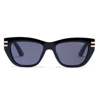 Lucid Black and Golden Large Full Rim Square Sunglasses for Women — Hashtag Eyewears