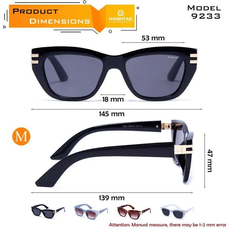 Lucid | Black and Golden Large Full Rim Square Sunglasses for Women [UV-protected]