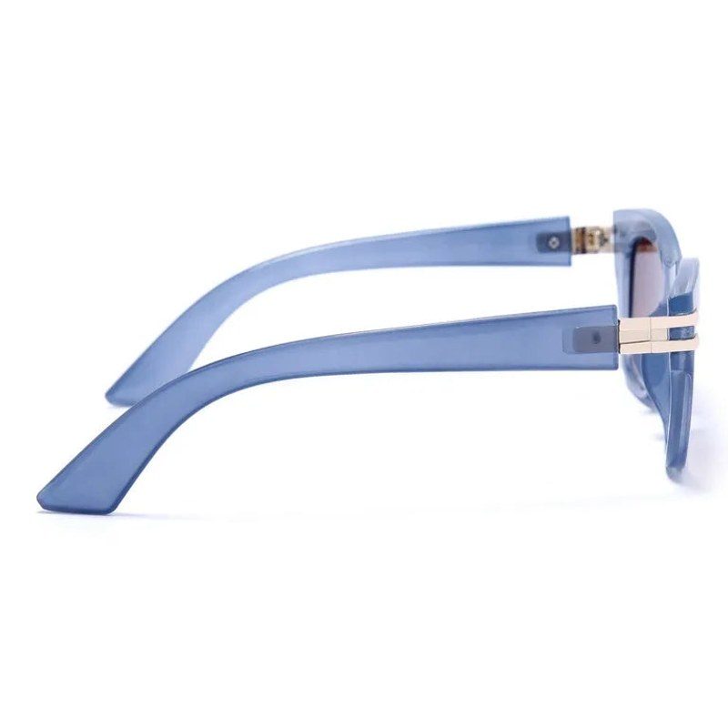 Lucid | Blue and Golden Large Full Rim Square Sunglasses for Women [UV-protected]