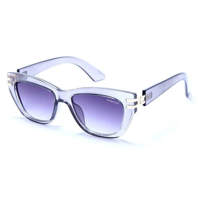 Lucid Grey and Golden Large Full Rim Square Sunglasses for Women — Hashtag Eyewears