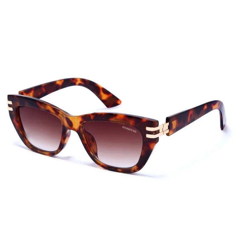 Lucid Havana and Golden Large Full Rim Square Sunglasses for Women — Hashtag Eyewears