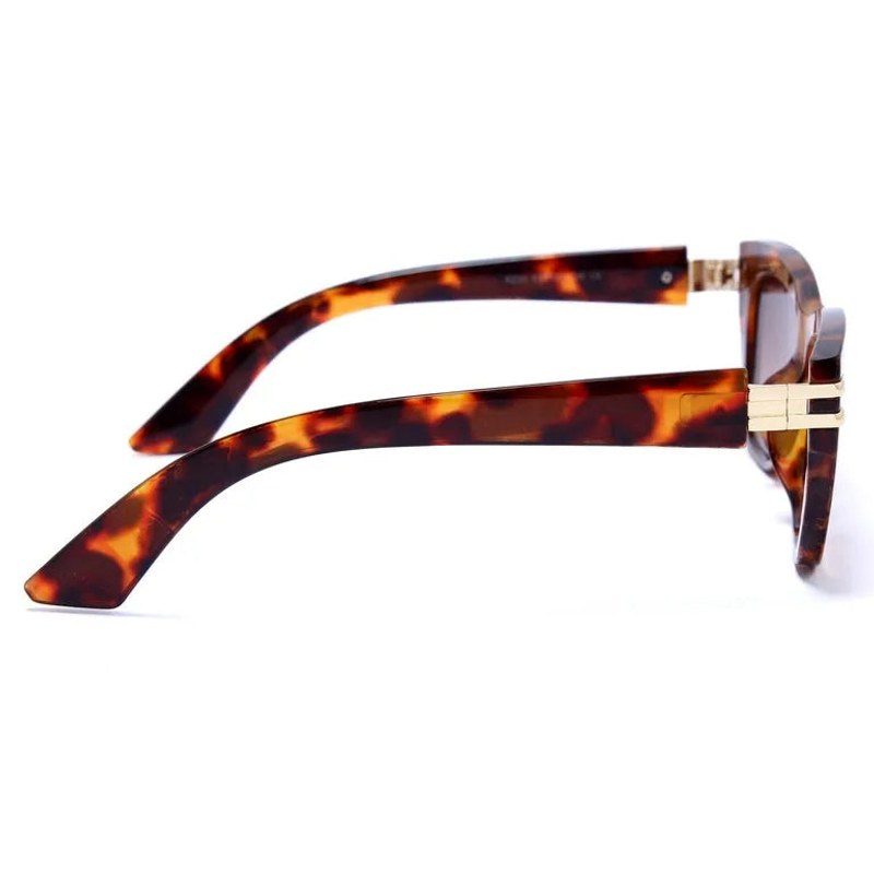 Lucid | Havana and Golden Large Full Rim Square Sunglasses for Women [UV-protected]